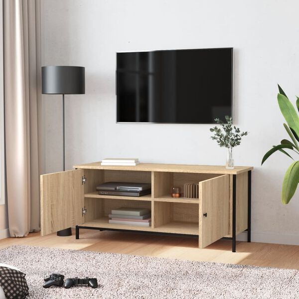 vidaXL TV Cabinet Sonoma Oak Engineered wood, steel Medium TV Cabinet