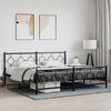 vidaXL Bed Frame Black Powder-Coated Steel Full Bed Frame Rectangular