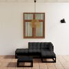 vidaXL Garden Lounge Set Black, Anthracite Solid Pine, 100% Polyester