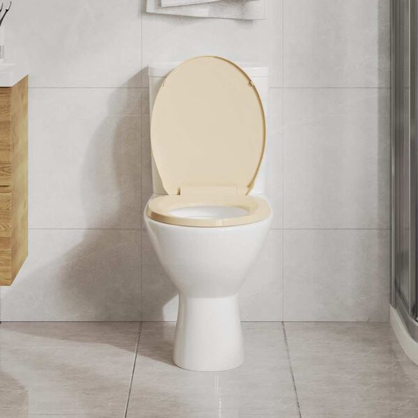 vidaXL Soft-Close Toilet Seat Beige Oval