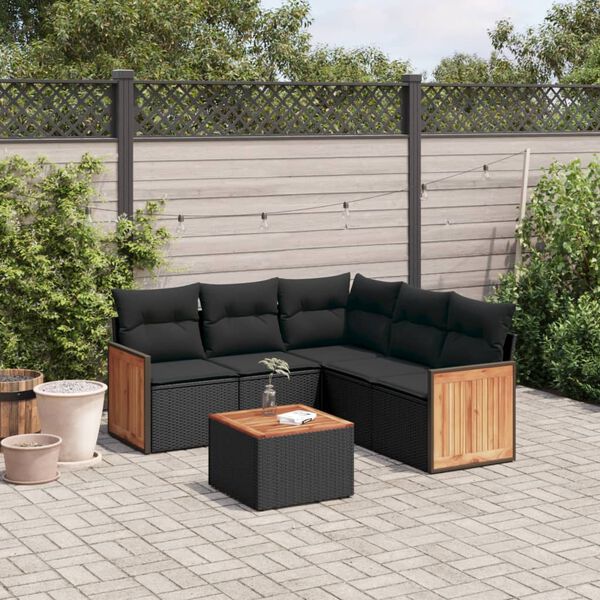 vidaXL Garden Sofa Set Black