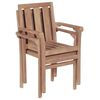 vidaXL Stackable Chair Set of 2 Warm Teak Teak wood Standard Stackable