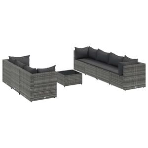 vidaXL Patio Lounge Set Set of 7 Gray