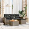 vidaXL Garden Sofa Set Gray PE Rattan Large Modular Garden Sofa Set