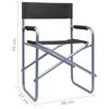vidaXL Director's Chair Set of 2 Black Steel, Polyester Standard