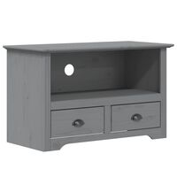 vidaXL TV Stand with 2 Drawers BODO Gray 35.8"x16.9"x22" Solid Wood Pine
