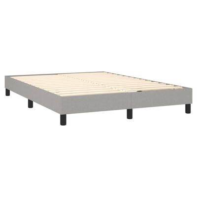 vidaXL Box Spring Bed with Mattress Light Gray Full Fabric