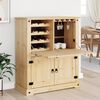 vidaXL Wine Cabinet "Corona" 38.2x17.7x44.9" Solid Wood Pine