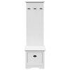 vidaXL Hallway Cabinet White Solid Pinewood, Engineered Wood, Metal Medium