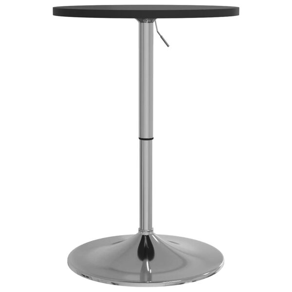 vidaXL Bar Table Black Engineered wood, Chrome steel Small