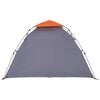 vidaXL Camping Tent Dome 3-Person Gray and Orange Quick Release