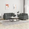 vidaXL Sofa Set Dark gray Polyester, Metal, Textilene, Plywood 2-seater