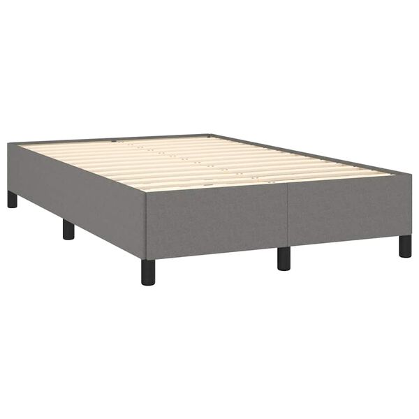 vidaXL Box Spring Bed with Mattress Dark grey Fabric Full