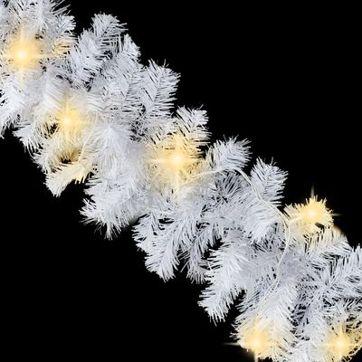 vidaXL Christmas Garland with LED Lights 787.4" White