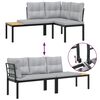 vidaXL Bench Set Black and Light Grey