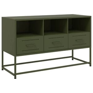 vidaXL TV Cabinet Olive Green Steel 39 x 15.4 x 23.8 in TV Cabinet