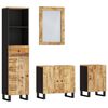 vidaXL Bathroom Furniture Set Natural Brown and Black