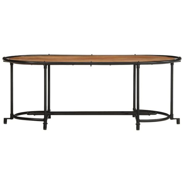 vidaXL Coffee Table Brown and black Solid acacia wood and iron Medium