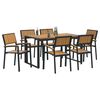vidaXL Garden Dining Set 7 pcs Black and brown