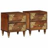 vidaXL Bedside Cabinet 2 pcs Honey Brown 15.75 x 12.99 x 18.11 in