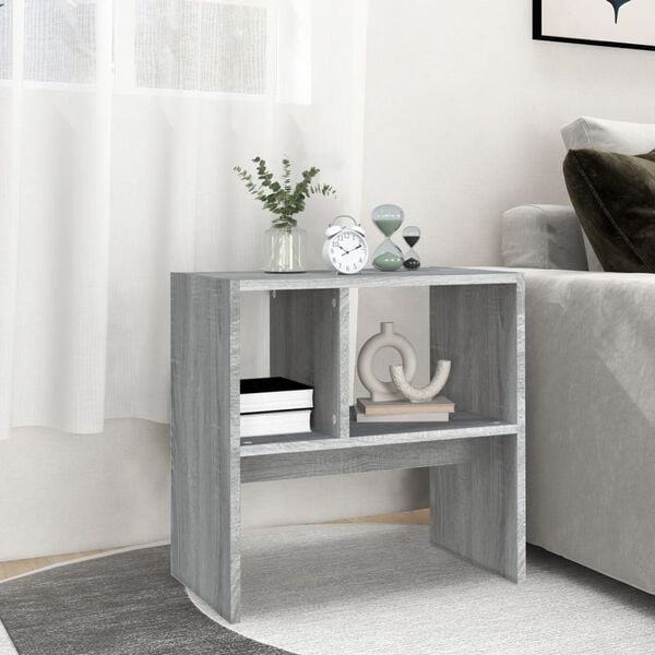 vidaXL Side Table Grey Sonoma Engineered wood 19.7x11.8x19.7 in