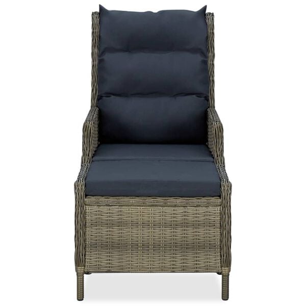 vidaXL Garden Chair Brown with black cushions