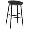 vidaXL Bar Chair Set of 4 Black PP, Coated Steel Standard Bar Height