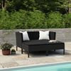 vidaXL Garden Furniture Set Black PE rattan Moderate Modular