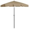 vidaXL Beach Parasol Taupe Polyester Large Tiltable Beach Parasol