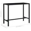 vidaXL Garden Bar Set Black PE rattan, powder-coated steel, tempered glass