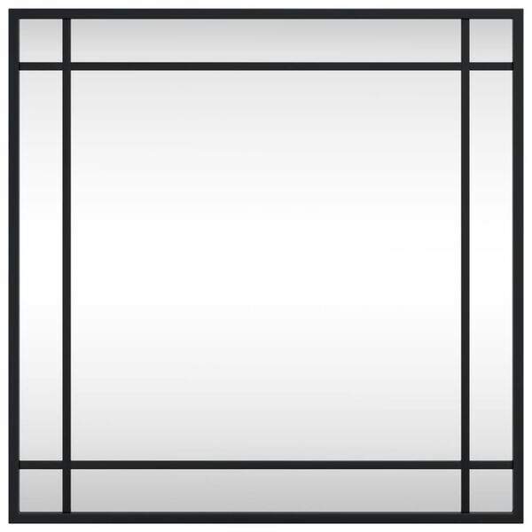 vidaXL Wall Mirror Black Glass 19.7x19.7 in Minimalistic Wall Mirror