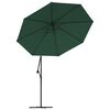vidaXL Hanging Parasol Green Polyester fabric, Metal 118.1 in diameter