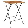 vidaXL Folding Bistro Set Teak Solid Teak Wood, Powder-Coated Steel Medium