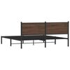 vidaXL Bed Frame Brown oak Steel 72.0 x 83.9 in Modern Bed Frame