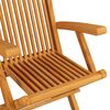 vidaXL Garden Chair Set of 3 Beige Solid teak wood, 100% polyester
