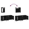 vidaXL Bathroom Furniture Set Black Engineered wood Medium
