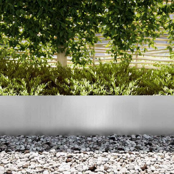 vidaXL Lawn Edging 30 pcs Silver 100 x 0.05 x 20 cm Galvanised Steel