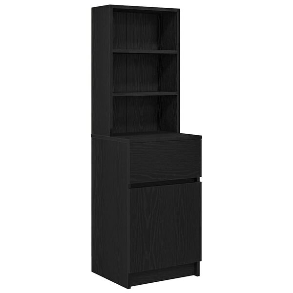 vidaXL Bedside Cabinet Black Engineered wood Tall Bedside Cabinet