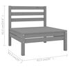 vidaXL Garden Lounge Set Grey Solid Pine Wood Modular Rustic Durable