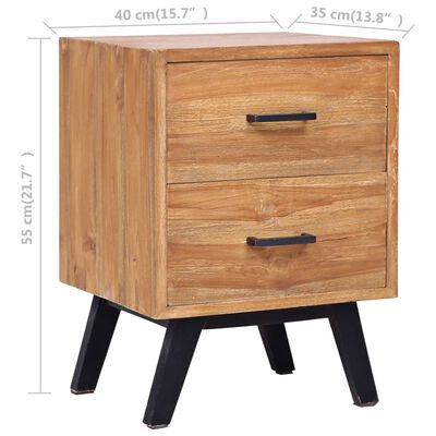 vidaXL Bedside Cabinet 15.7"x13.8"x21.7" Solid Teak