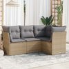 vidaXL Garden Sofa Set Beige, Light Grey