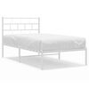 vidaXL Metal Bed Frame White Powder-Coated Steel Twin Single Bed Frame