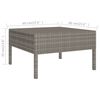 vidaXL Garden Lounge Set Grey PE rattan, powder-coated steel, polyester