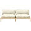 vidaXL Sofa Set with Cushion Plain 2 pcs Cream Solid Acacia Wood