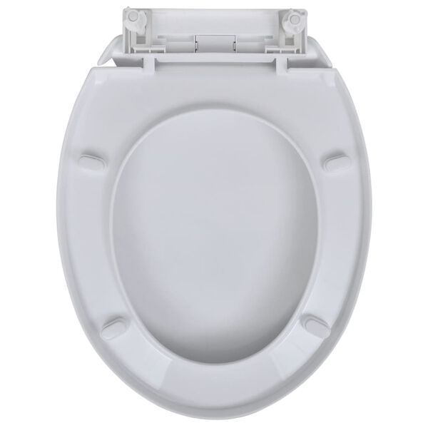 vidaXL Toilet Seats with Soft Close Lids 2 pcs Plastic White