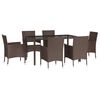 vidaXL Garden Dining Set Brown, Cream White
