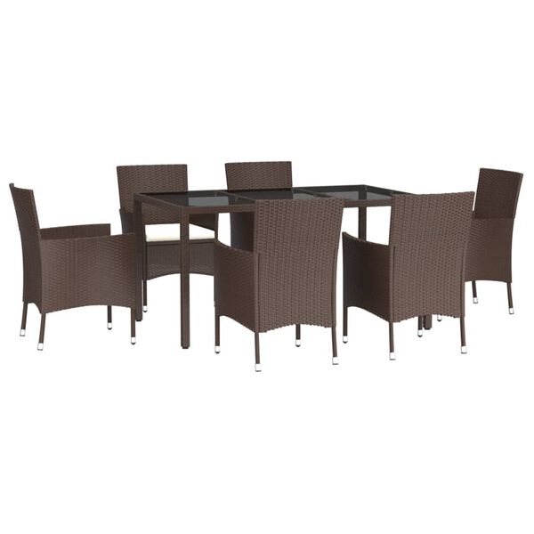 vidaXL Garden Dining Set Brown, Cream White