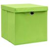 vidaXL Storage Box Set of 10 Green Non-woven fabric (100% polyester)