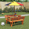 vidaXL Picnic Table Seats Many Rectangular Rustic Outdoor Table