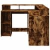 vidaXL Desk Smoked oak Engineered wood Compact Corner Desk Modern
